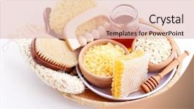  Presentation with treatment - Presentation enhanced with organic cosmestics - honey and spa treatment background and a lemonade colored foreground