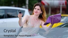  Presentation with car key - Theme enhanced with cosmetic bag car key background and a light blue colored foreground