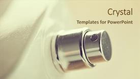  Presentation with glass bottle packaging - Presentation theme enhanced with cosmetic bottle for perfume background and a soft green colored foreground