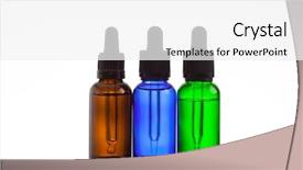  Presentation with pipette - Amazing slide set having cosmetic bottles with pipette backdrop and a  colored foreground