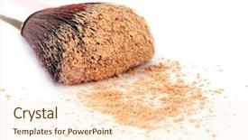  Presentation with cosmetics beauty cosmetic white - Audience pleasing PPT layouts consisting of cosmetic brush and powder isolated backdrop and a lemonade colored foreground