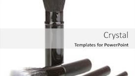  Presentation with cosmetic - Slide set featuring cosmetic-brushes-isolated-on-white background and a light gray colored foreground