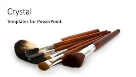  Presentation with cosmetic - Presentation with cosmetic brushes on white background background and a white colored foreground