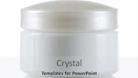  Presentation with cosmetic - Slide deck with cosmetic-can-isolated-on-white background and a light gray colored foreground