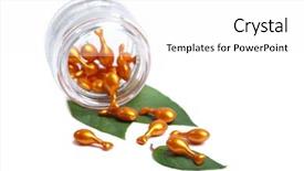  Presentation with capsules - Presentation theme with cosmetic capsules in glass bottle isolated background and a white colored foreground