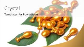  Presentation with capsules - Cool new presentation theme with cosmetic capsules over leaves isolated backdrop and a white colored foreground