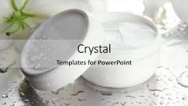  Presentation with face cream flower - Theme having cosmetic cream and beautiful lily background and a white colored foreground