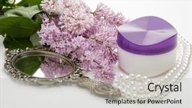  Presentation with beauty cosmetic - PPT layouts enhanced with cosmetic cream female mirror pearl background and a light gray colored foreground