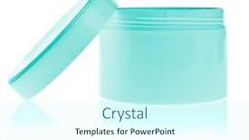  Presentation with container - Slide deck having cosmetic-cream-in-container-isolated background and a cool aqua colored foreground