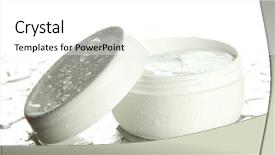  Presentation with cosmetic - PPT theme having cosmetic cream isolated on white background and a white colored foreground