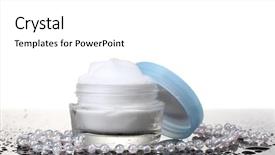  Presentation with cosmetic - Presentation consisting of cosmetic cream on table isolated on white background and a white colored foreground