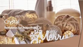  Presentation with spa concept - Audience pleasing PPT layouts consisting of spa still life with cosmetic creams towel gift boxes and christmas ornaments standing on bamboo mat christmas healthy lifestyle body care spa treatment and relaxation concept backdrop and a coral colored foreground