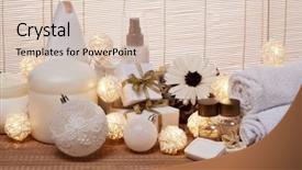  Presentation with year still life christmas - Amazing slides having spa still life with cosmetic backdrop and a lemonade colored foreground