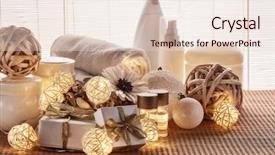  Presentation with year still life christmas - Theme featuring spa still life with cosmetic background and a lemonade colored foreground