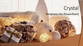  Presentation with year still life christmas - Theme with spa still life with cosmetic background and a  colored foreground