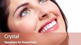  Presentation with dental - Audience pleasing slides consisting of cosmetic dentistry - beautiful woman smile dental health backdrop and a coral colored foreground