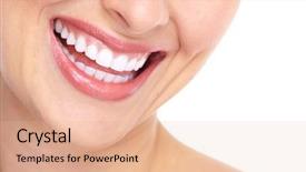  Presentation with dentistry - Colorful presentation enhanced with cosmetic dentistry - beautiful woman smile isolated backdrop and a  colored foreground