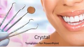  Presentation with dentistry - Amazing presentation theme having cosmetic dentistry - beautiful woman smile backdrop and a coral colored foreground