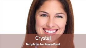  Presentation with dentistry - PPT theme with cosmetic dentistry - beautiful woman smile background and a tawny brown colored foreground