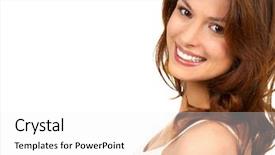  Presentation with cosmetic - Beautiful presentation theme featuring cosmetic dentistry - beautiful young smiling woman isolated backdrop and a white colored foreground