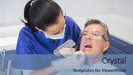  Presentation with teeth whitening - Theme having cosmetic dentistry - dentist comparing teeth whitening background and a teal colored foreground
