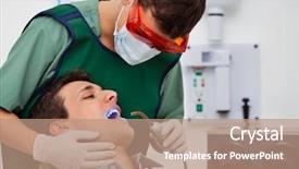  Presentation with patients - Amazing slides having cosmetic dentistry - dentist using uv light backdrop and a coral colored foreground