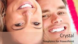  Presentation with love - Slide deck featuring cosmetic dentistry - happy smiling couple in love background and a coral colored foreground