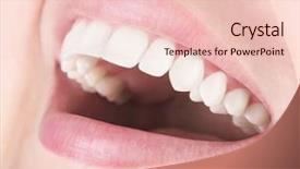  Presentation with dentistry - PPT layouts consisting of cosmetic dentistry - laughing woman with perfect teeth background and a lemonade colored foreground