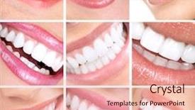  Presentation with mouth - PPT layouts having cosmetic dentistry - smiling woman mouth with healthy background and a lemonade colored foreground