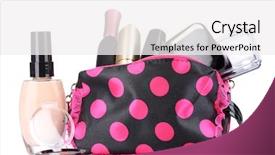  Presentation with beautician - Slides with cosmetic eyeshadow - beautician with makeup isolated background and a white colored foreground