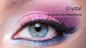  Presentation with eye - Presentation theme enhanced with cosmetic eyeshadow - eye make-up with bright saturated background and a coral colored foreground