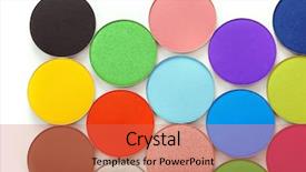  Presentation with colorful eye - Cool new slides with cosmetic eyeshadow - image of colorful bright eye backdrop and a red colored foreground