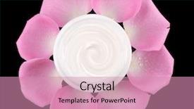  Presentation with face cream flower - PPT layouts featuring cosmetic face cream background and a  colored foreground
