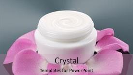  Presentation with face cream flower - Audience pleasing theme consisting of daibutsu - the great buddha of kotokuin temple in kamakura backdrop and a gray colored foreground