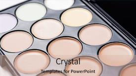  Presentation with foundation - Audience pleasing PPT theme consisting of cosmetic foundation corrector backdrop and a  colored foreground