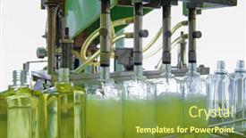  Presentation with glass industry - Cool new slide deck with cosmetic-industry-automatic-filling-machine backdrop and a tawny brown colored foreground