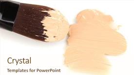  Presentation with cosmetics beauty cosmetic white - Slide set featuring cosmetic liquid foundation and brush background and a cream colored foreground