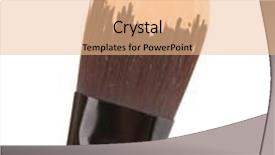  Presentation with foundation - Beautiful slide set featuring cosmetic liquid foundation and brush isolated on white backdrop and a coral colored foreground