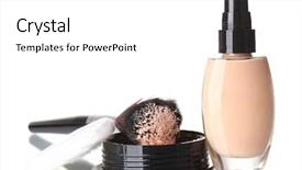 Presentation with foundation - Slide deck having cosmetic liquid foundation with powder background and a white colored foreground