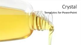  Presentation with liquid - Amazing slides having cosmetic liquid pouring from bottle isolated on white backdrop and a white colored foreground