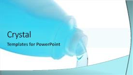  Presentation with starbucks bottle - Presentation theme with cosmetic liquid pouring from bottle isolated on white background and a arctic colored foreground