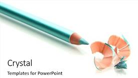  Presentation with cosmetic - Slide set enhanced with cosmetic pencil and shavings isolated background and a white colored foreground