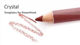  Presentation with cosmetics beauty cosmetic white - Colorful PPT theme enhanced with cosmetic pencil isolated on white backdrop and a white colored foreground