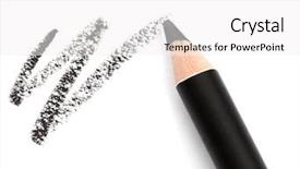  Presentation with cosmetic - Slide deck having cosmetic pencil isolated on white background and a white colored foreground