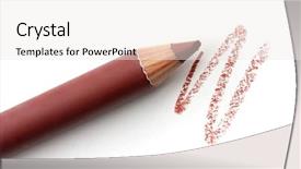  Presentation with cosmetic - Amazing slides having cosmetic pencil isolated on white backdrop and a sky blue colored foreground