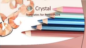  Presentation with cosmetics beauty cosmetic white - Slide set consisting of cosmetic pencils and shavings isolated background and a lemonade colored foreground