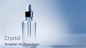  Presentation with acid - PPT theme having cosmetic-pipette-with-hyaluronic-acid background and a sky blue colored foreground