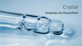  Presentation with pipette - Presentation design featuring cosmetic-pipette-with-hyaluronic-acid background and a light blue colored foreground