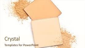  Presentation with foundation - Presentation with cosmetic powder isolated background and a cream colored foreground