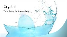  Presentation with beauty product - Cool new PPT theme with cosmetic product and splashing water backdrop and a white colored foreground
